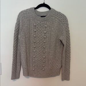 J.‎ Crew Gray Crewneck Cable Knit Sweater